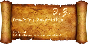 Domány Zakariás névjegykártya